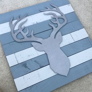 Refurbished deer head wall art